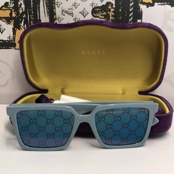 NEW AUTHENTIC Gucci Blue Square Sunglasses GG1540S 003 - Picture 2 of 13